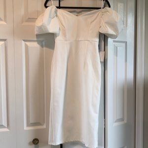 Lulu’s, Size Small, Ivory Puff Sleeve Dress